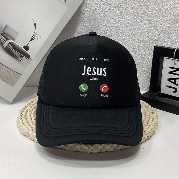 🕊”Jesus Calling Accept Decline” Cool Mesh Back Adjustable Unisex Cap! - Picture 5 of 6